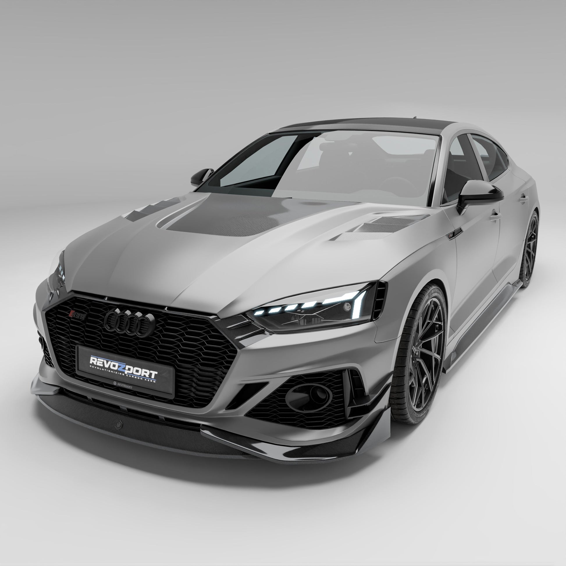 Carbon fiber canard set for Audi RS5 B9.5 finished pieces close-up