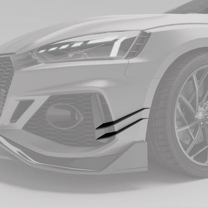 RS5 B9.5 carbon canard angled detail on the bumper corner