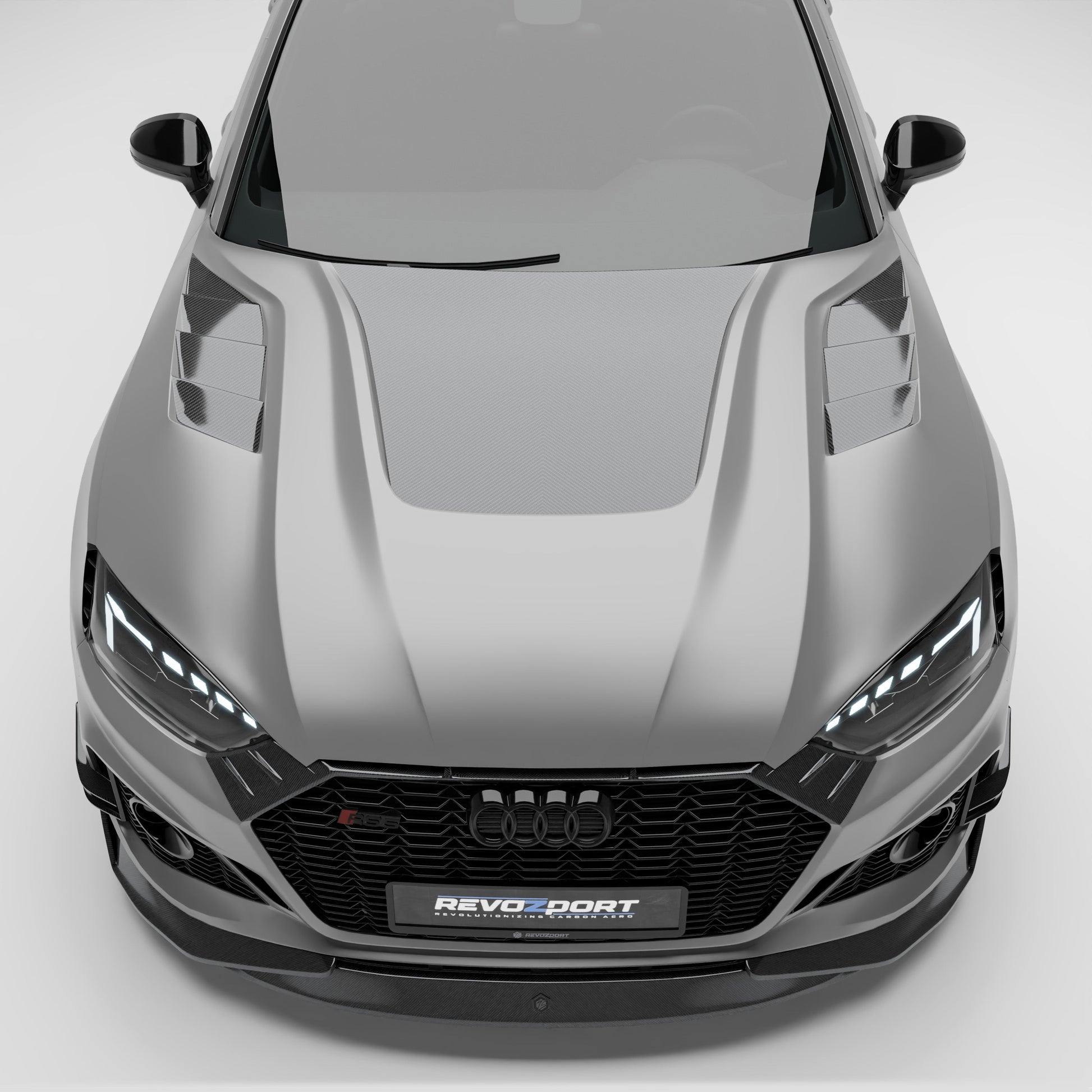 Audi RS5 Sportback carbon hood low angle front view