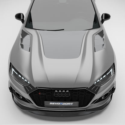 Audi RS5 Sportback carbon hood low angle front view