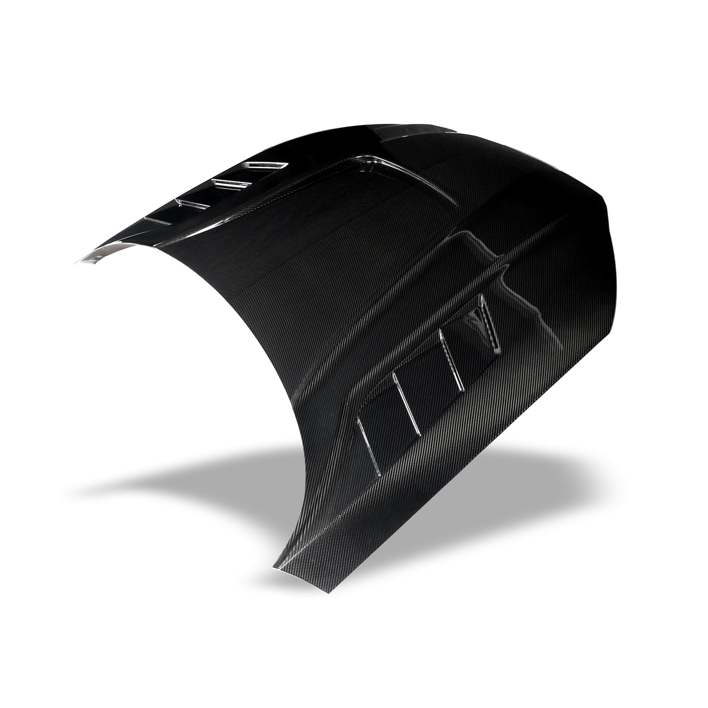 Audi RS5 carbon fiber hood angled front edge perspective