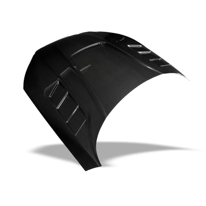 Audi RS5 B9.5 carbon fiber hood installed front view