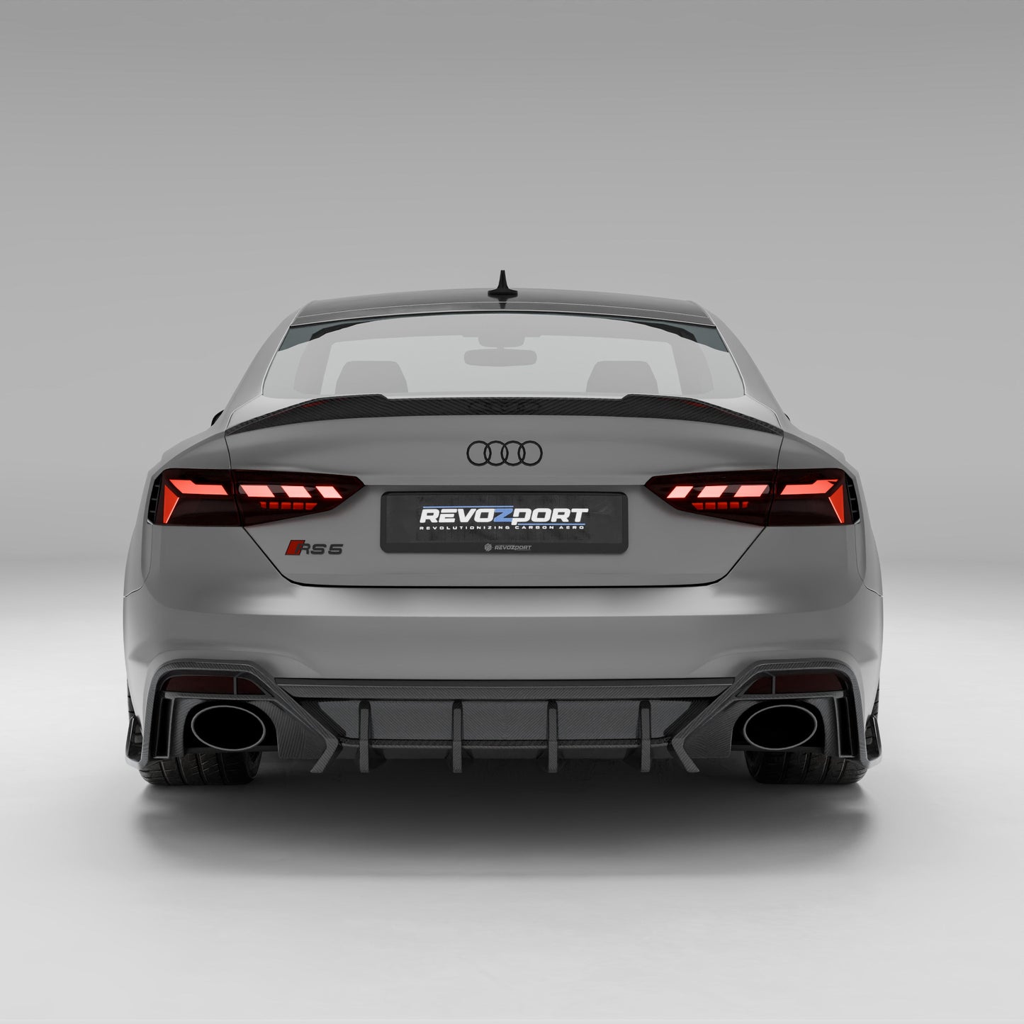 Carbon fiber rear diffuser for Audi RS5 B9.5 finished underside detail