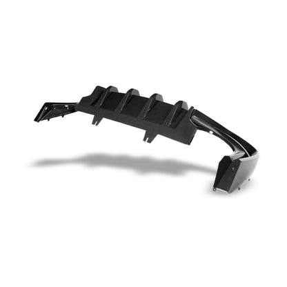 Audi RS5 B9.5 carbon fiber rear diffuser, rear three-quarter view