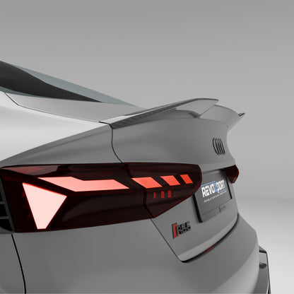 Carbon fiber trunk spoiler for Audi RS5 B9.5 low angle detail