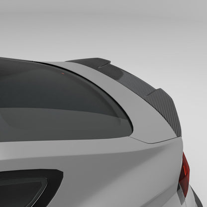 Audi RS5 B9.5 Sportback carbon fiber trunk spoiler, rear three-quarter view