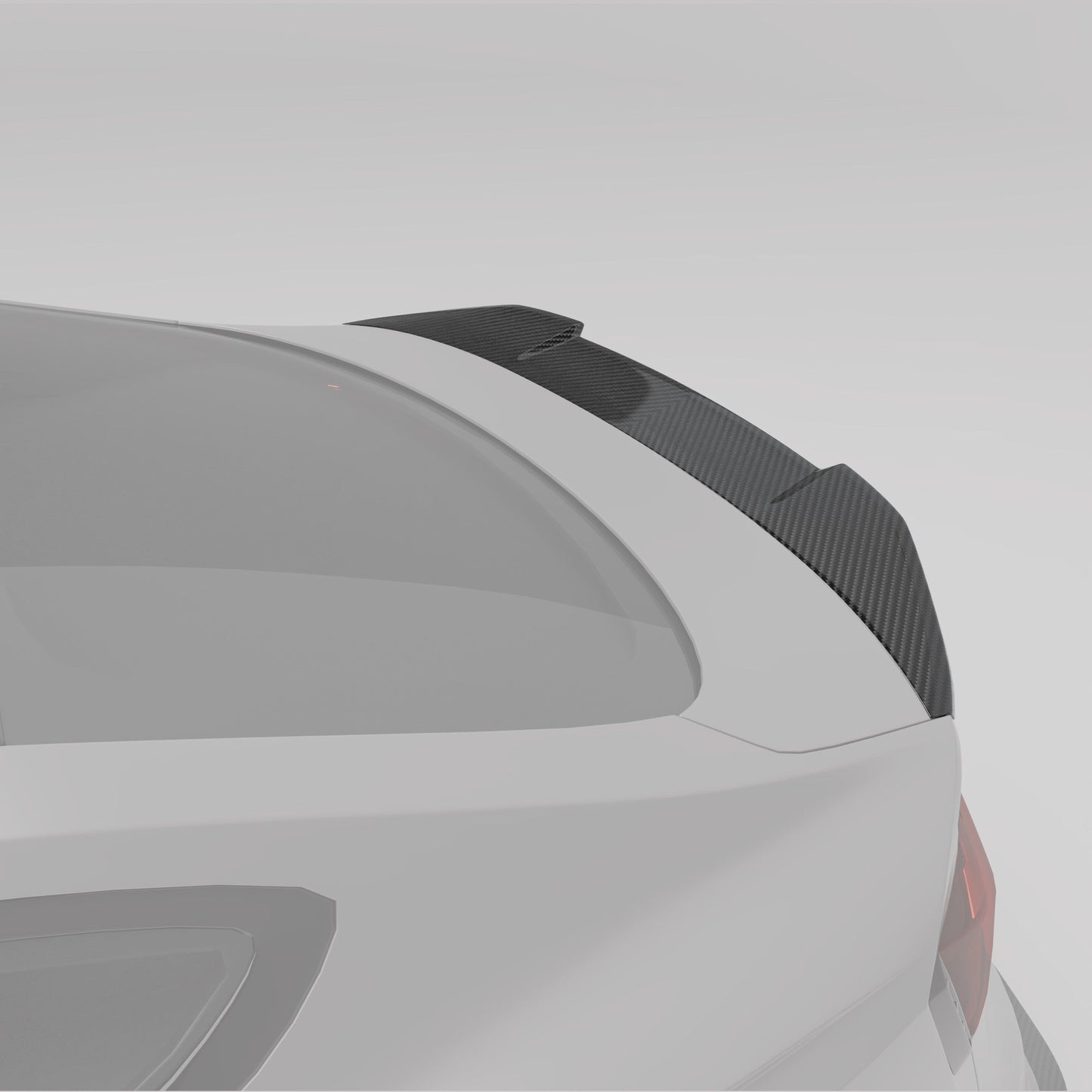 RS5 B9.5 carbon trunk spoiler angled detail on the trunk edge