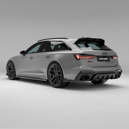 Audi RS6 C8 carbon body kit, side profile with skirts