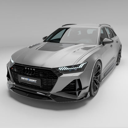 Audi RS6 C8 Avant carbon fiber body kit, front three-quarter view