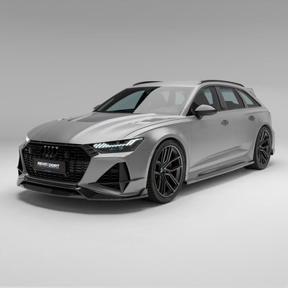 Audi RS6 C8 carbon body kit, full rear wagon view