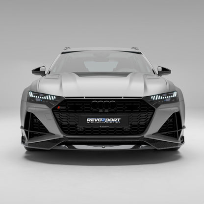 Audi RS6 C8 Avant carbon fiber kit, front grille angle