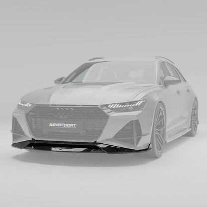 Audi RS6 C8 carbon fiber front lip mounted, low front angle