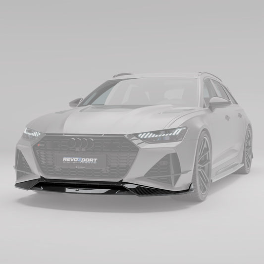 Audi RS6 C8 carbon fiber front lip mounted, low front angle