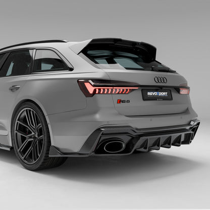 Audi RS6 C8 Avant carbon fiber rear diffuser, full rear view