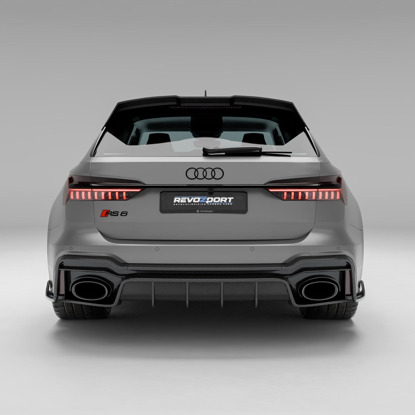 Audi RS6 C8 Avant rear diffuser product shot, rear angle