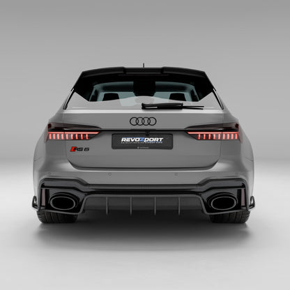 Audi RS6 C8 Avant rear diffuser product shot, rear angle