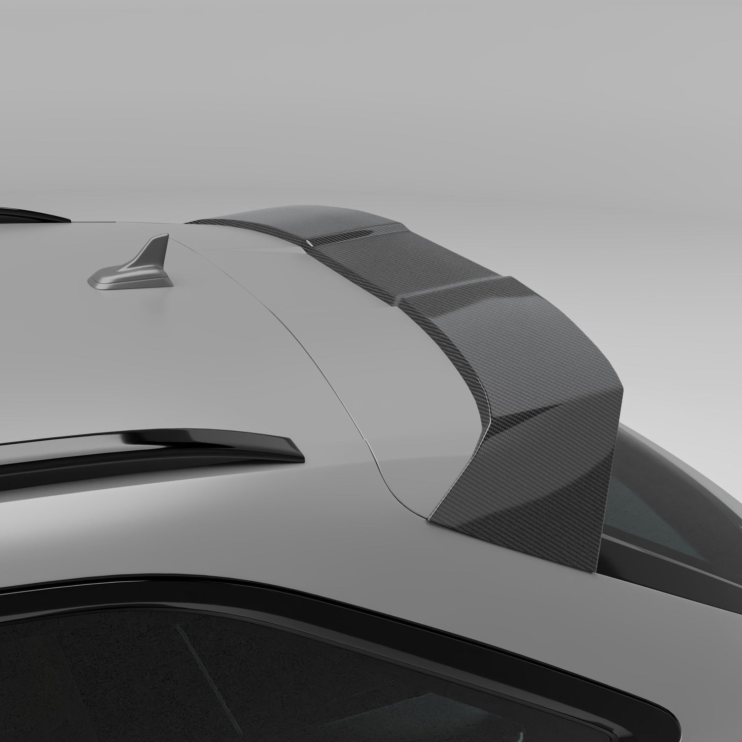 Audi RS6 C8 Avant carbon fiber roof spoiler rear three quarter view