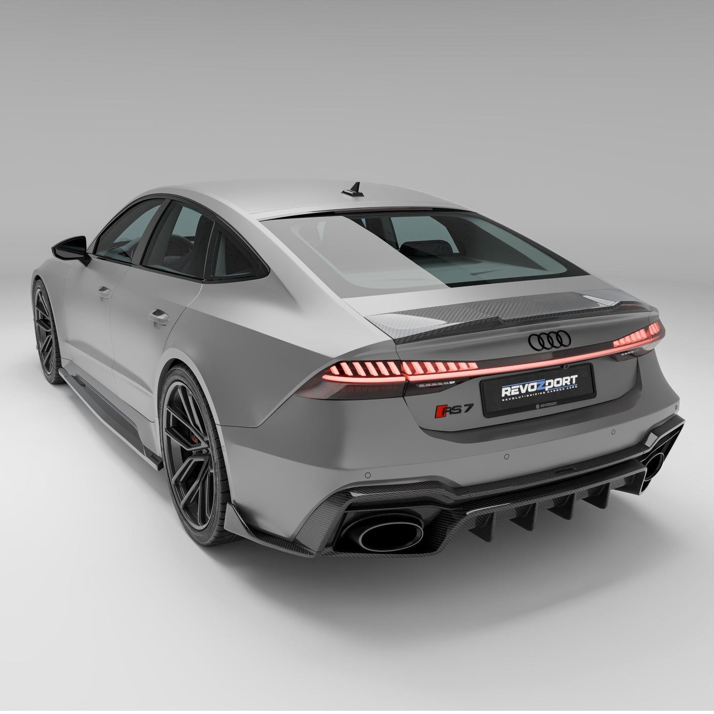 Audi RS7 C8 Sportback carbon fiber rear diffuser close up