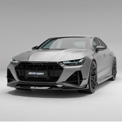 Audi RS7 C8 Sportback carbon fiber front lip front three quarter view
