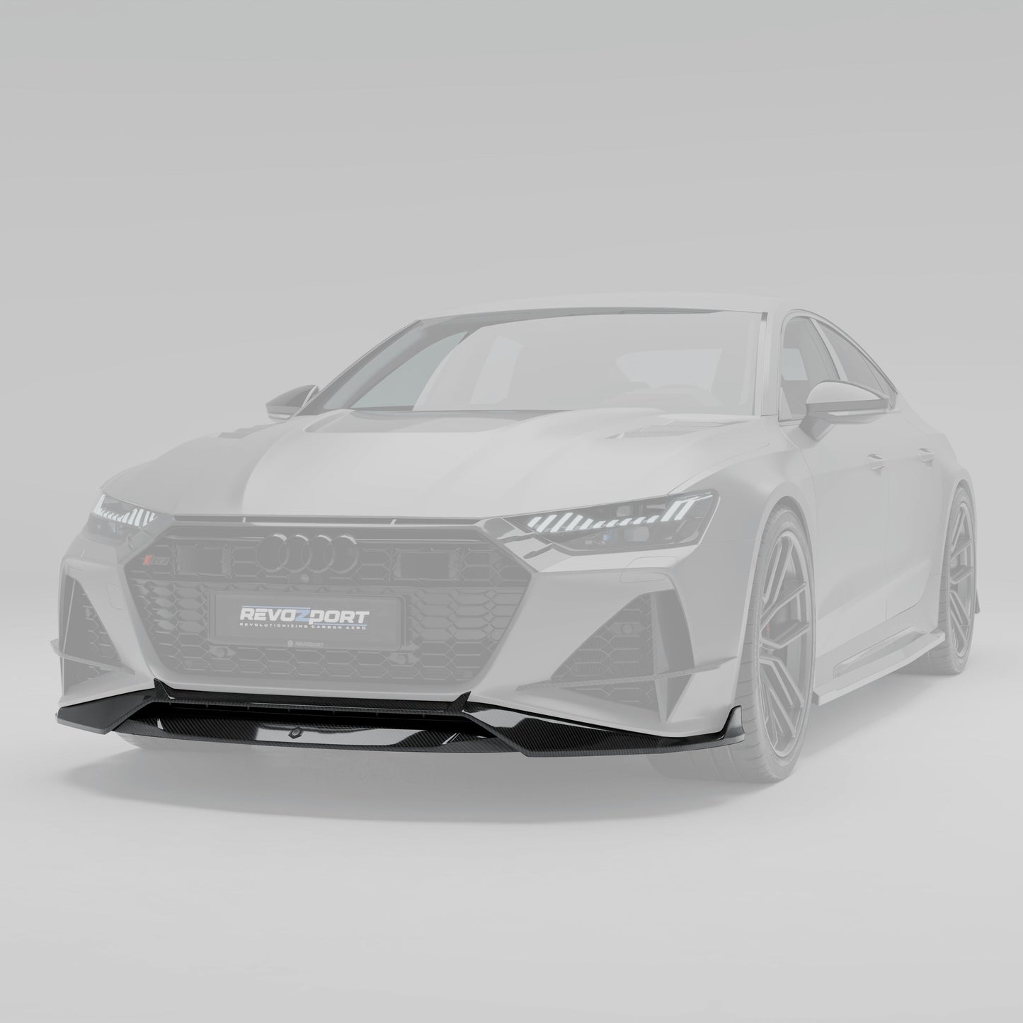 RS7 C8 carbon fiber front splitter lower bumper detail