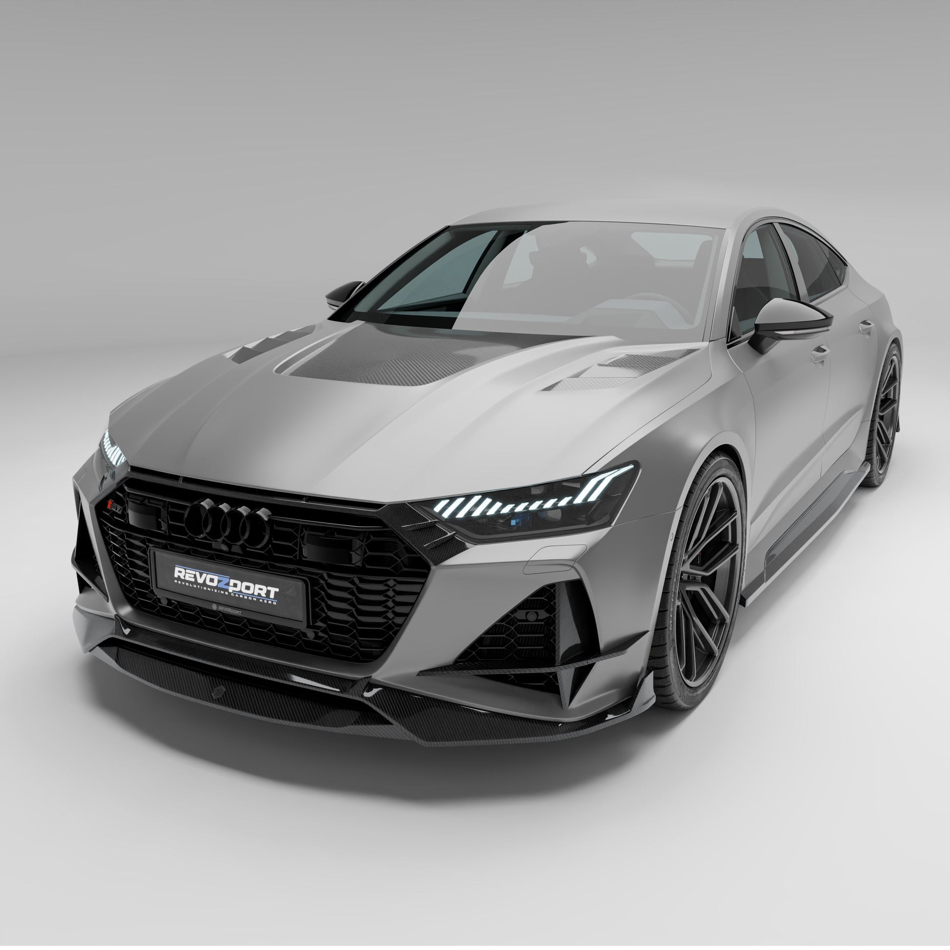 Audi RS7 C8 Sportback hood low front angle showcase