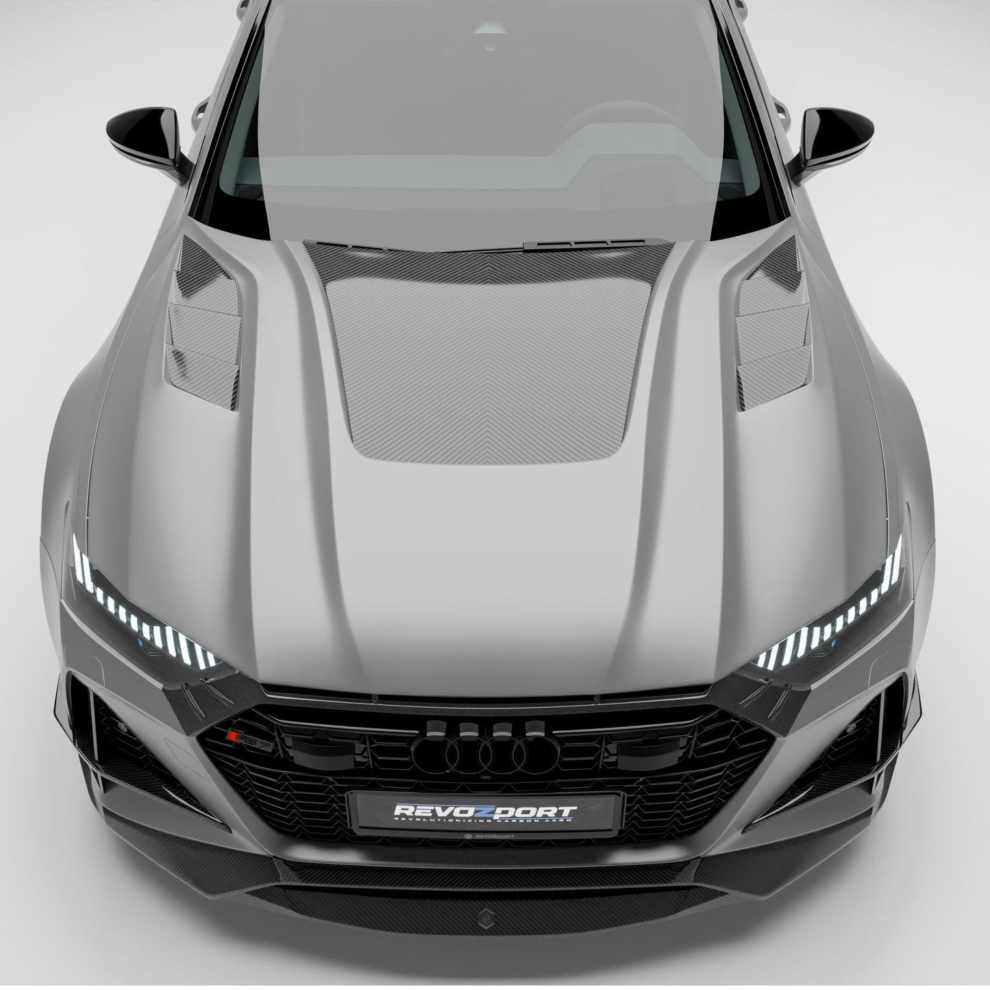 RS7 C8 carbon hood side profile contour view