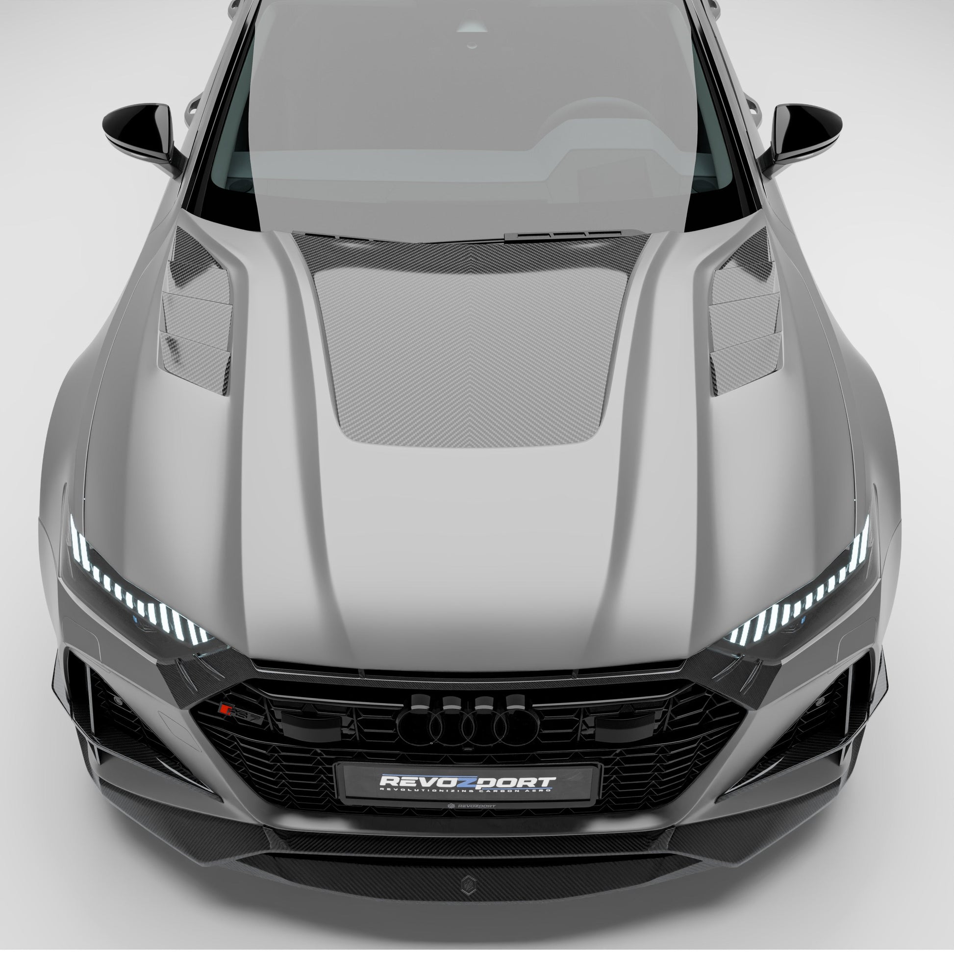 RS7 C8 carbon hood side profile contour view