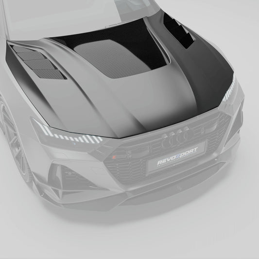 RS7 C8 carbon fiber hood center structure detail