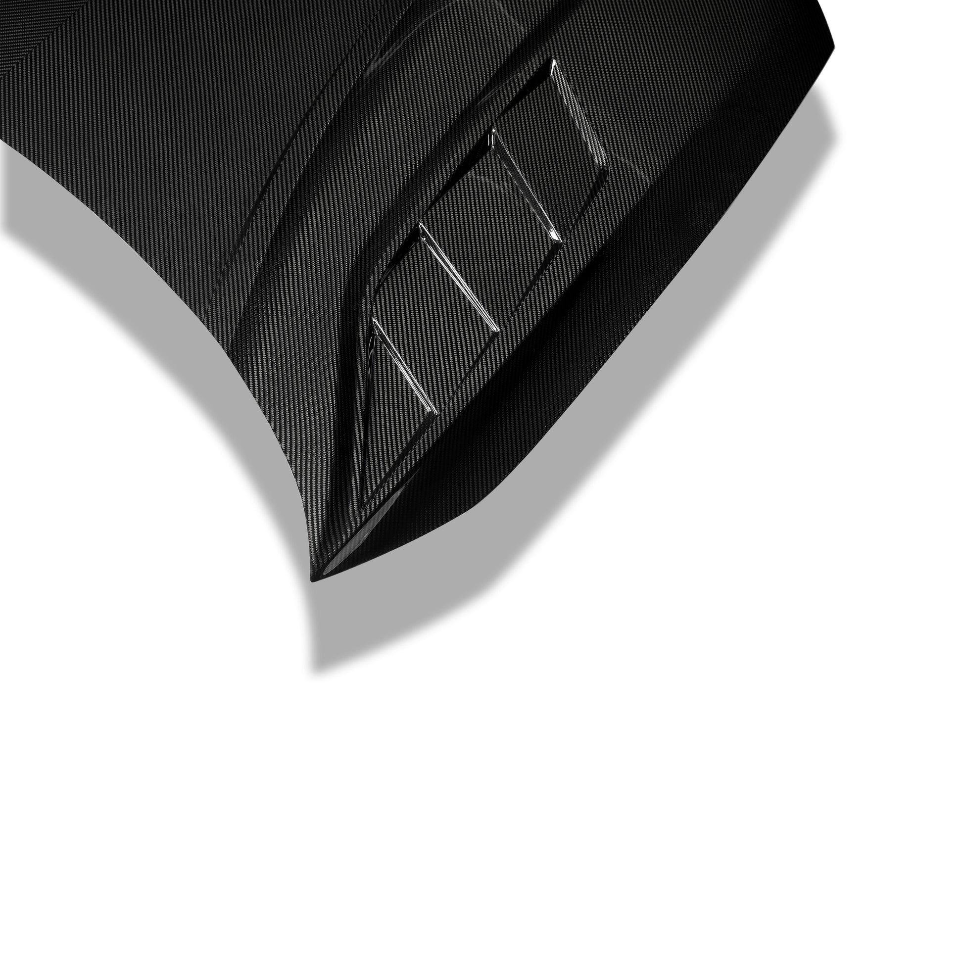 RS7 C8 carbon fiber hood installed front view angle