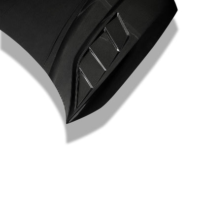 RS7 C8 carbon fiber hood installed front view angle