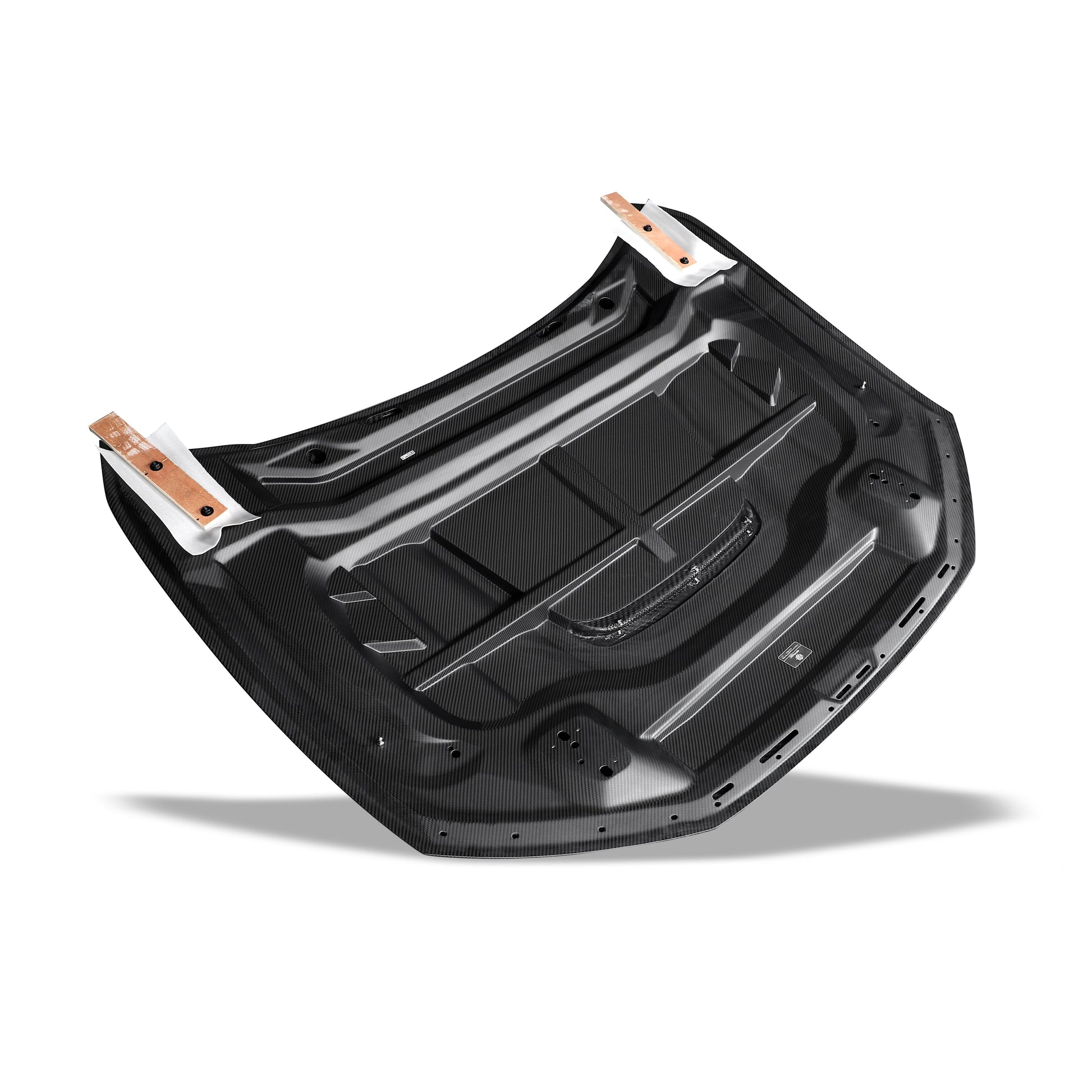 RS7 carbon fiber hood underside structure view