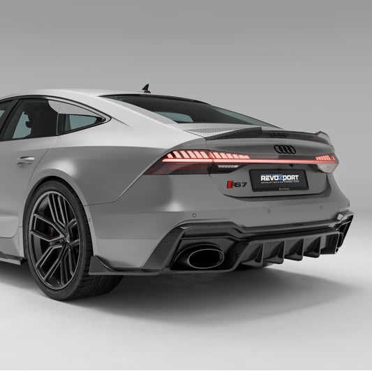 Audi RS7 C8 Sportback carbon fiber rear diffuser rear three quarter view