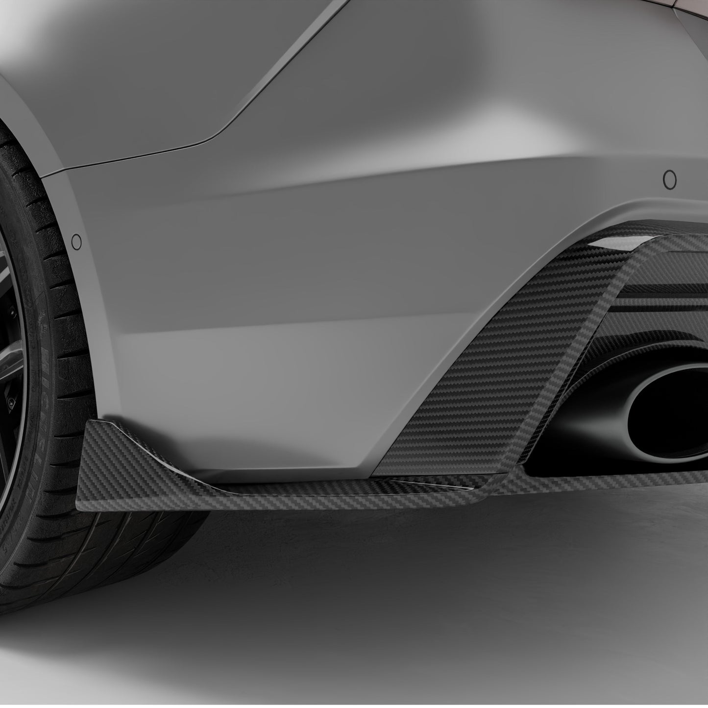 RS7 C8 carbon rear diffuser underside view