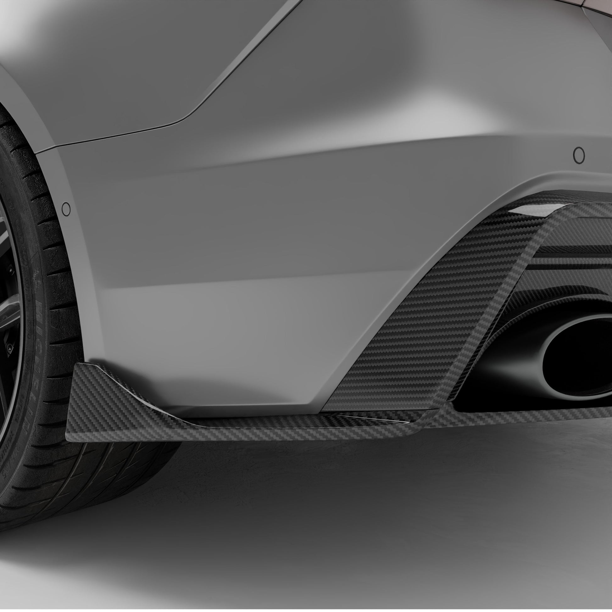 RS7 C8 carbon rear diffuser underside view