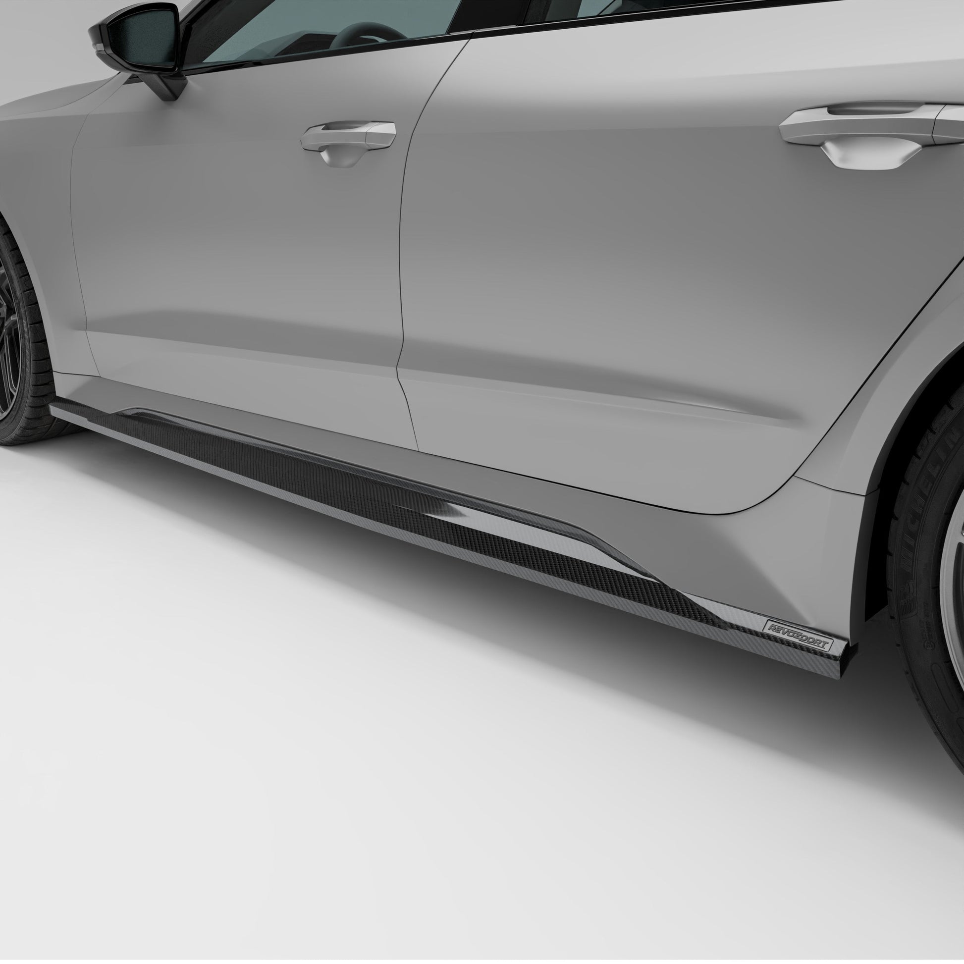 Audi RS7 C8 Sportback carbon fiber side skirts full side profile view