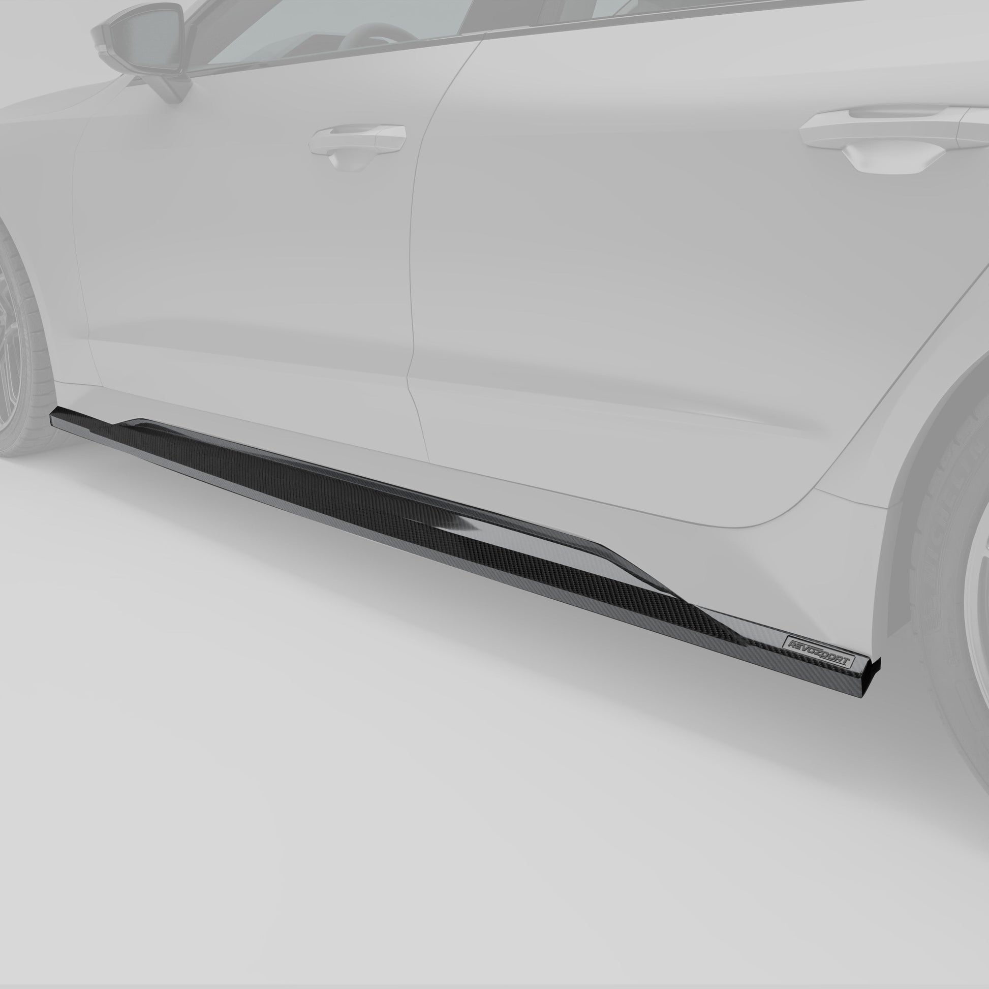 RS7 C8 carbon fiber side skirt rocker panel detail