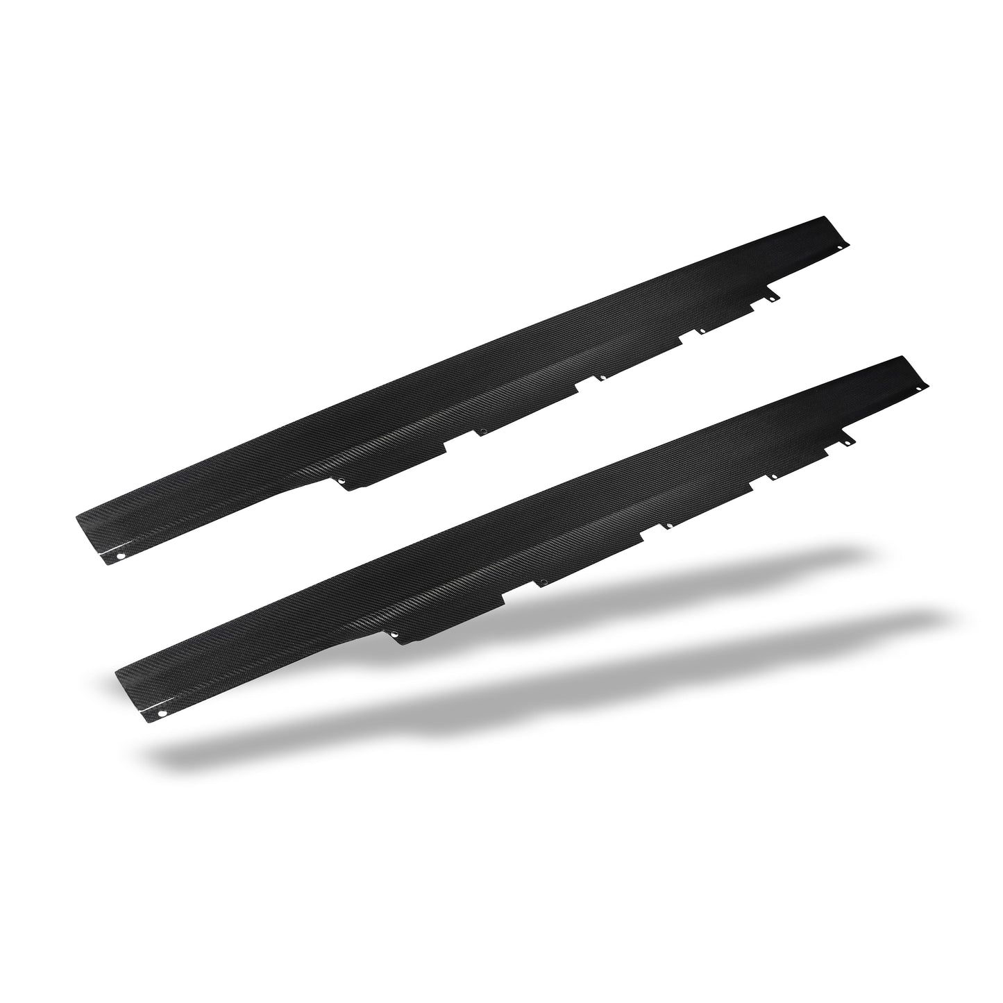 RS7 carbon fiber side skirt underside mounting view