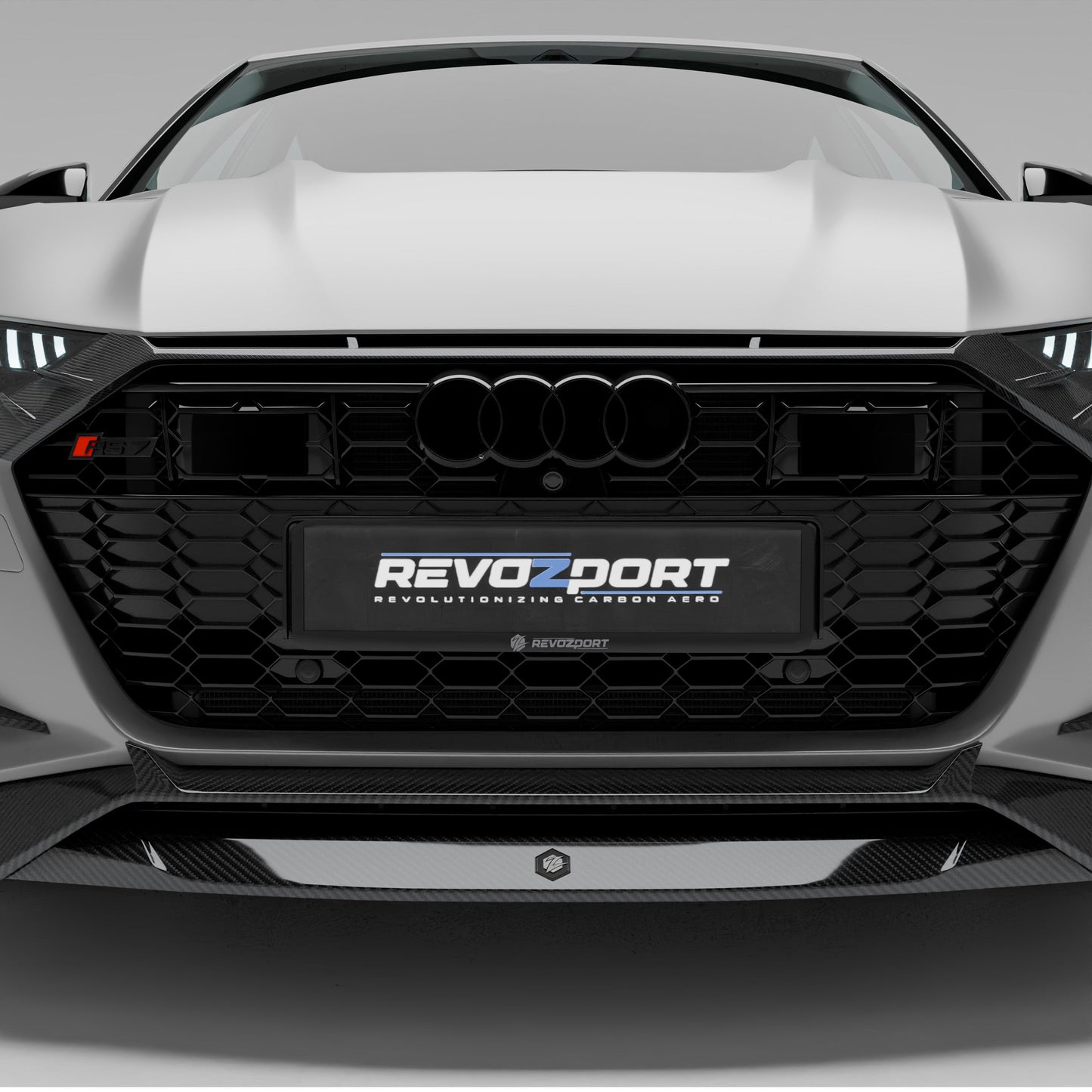 Audi RS7 C8 Sportback carbon fiber front grille trim front view