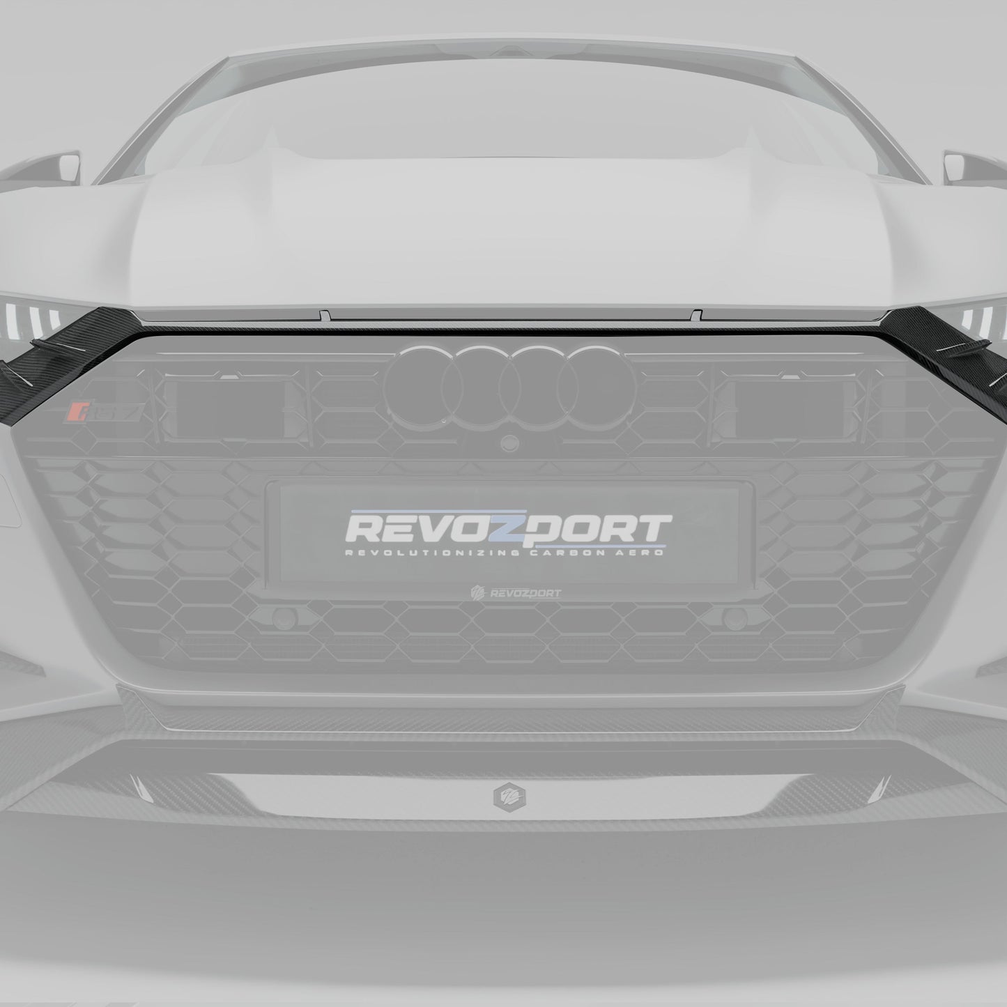 RS7 C8 carbon fiber grille trim center face detail