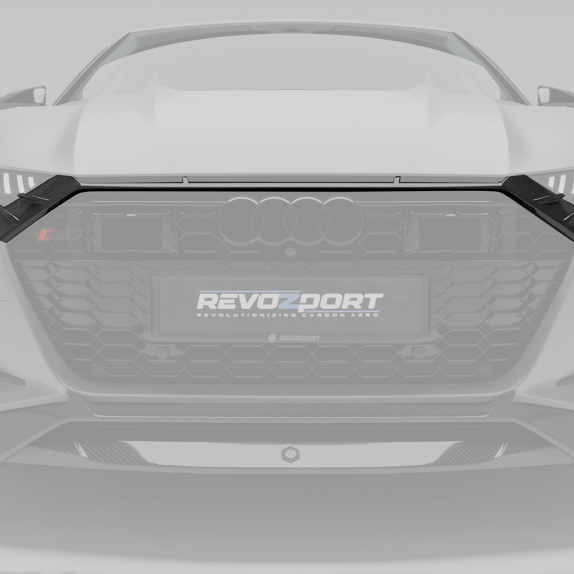 RS7 C8 carbon fiber grille trim center face detail