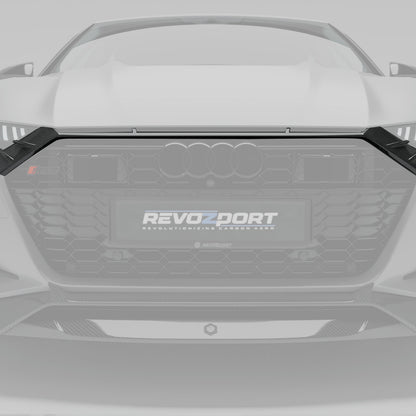 RS7 C8 carbon fiber grille trim center face detail