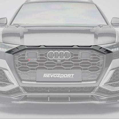 Audi RSQ8 Pre-LCI carbon fiber grille add-on close-up of the woven detail