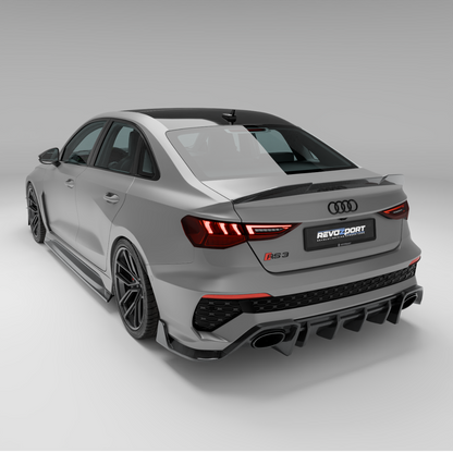 RS3 8Y carbon fiber spoiler studio top view