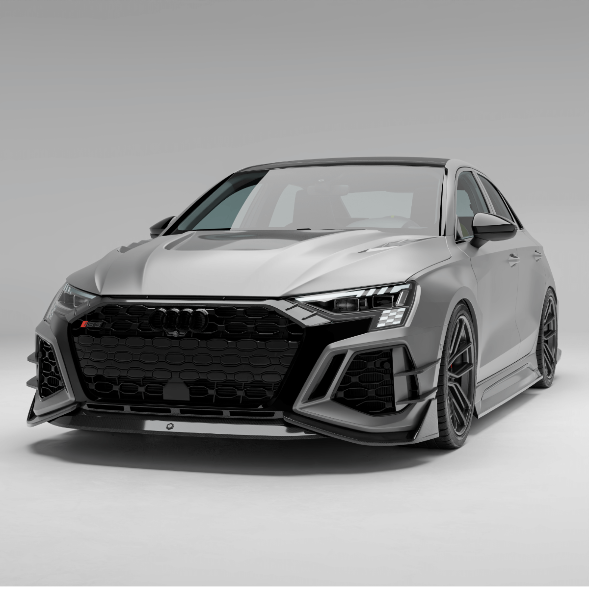 Audi RS3 8Y front lip and grille paired front view