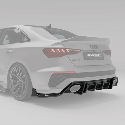 RS3 8Y carbon diffuser three piece layout detail