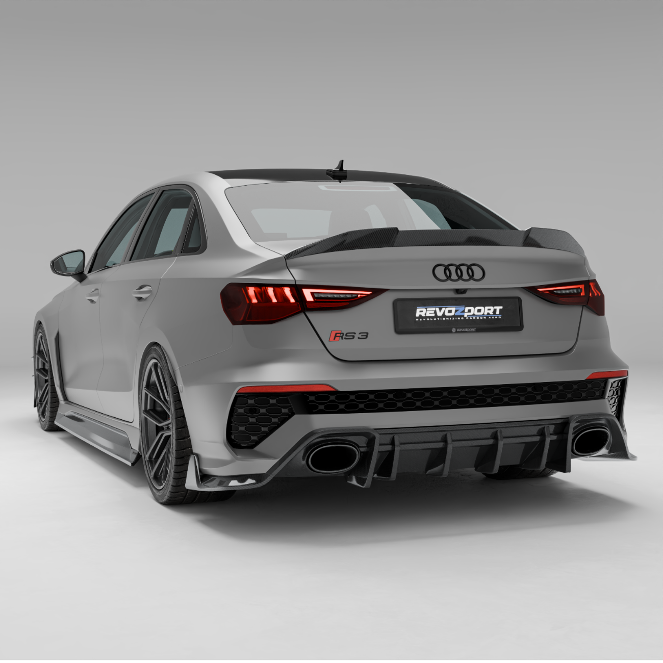 Audi RS3 8Y Limousine rear diffuser full width view