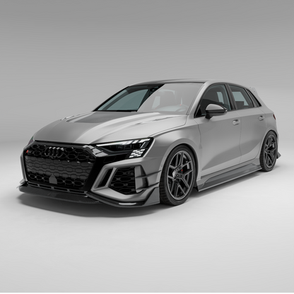 Audi RS3 8Y Sportback carbon fiber body kit full side view