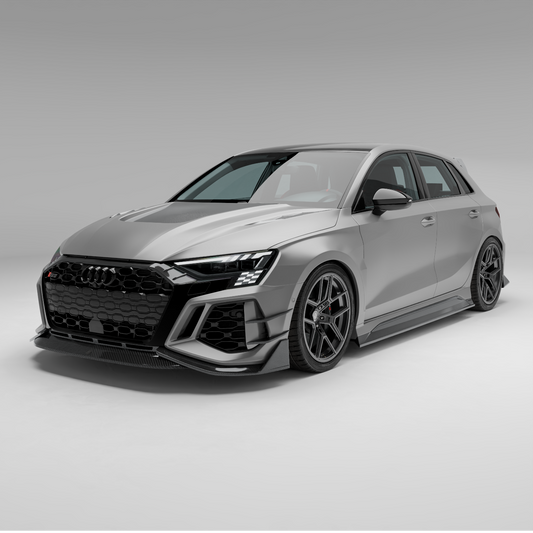 Audi RS3 8Y Sportback carbon fiber body kit full side view