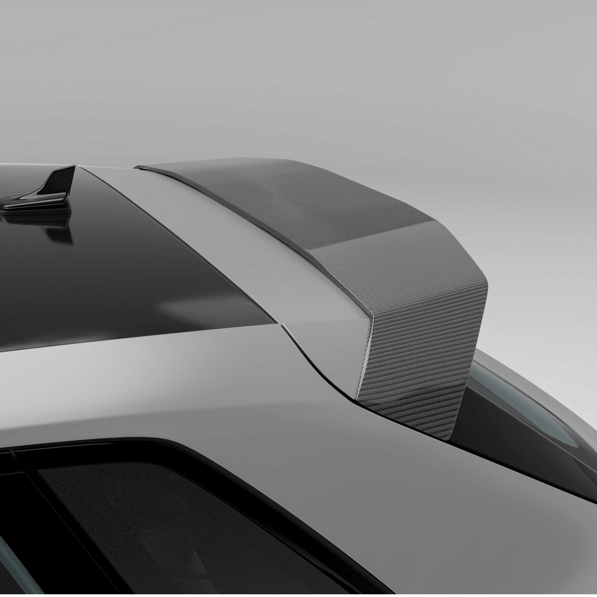 Audi RS3 8Y Sportback carbon fiber roof spoiler, rear studio view
