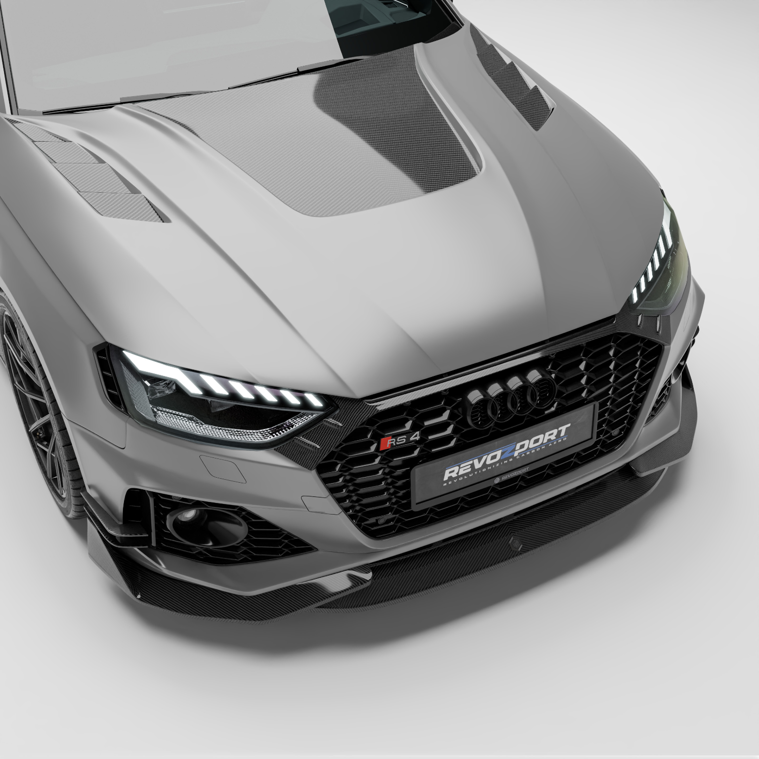 Audi RS4 B9.5 Facelift Avant carbon fiber hood main view